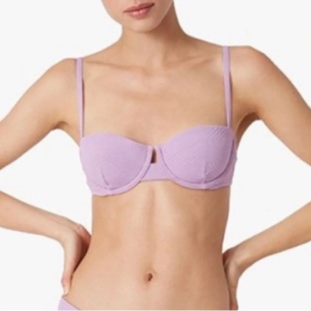 New! Onia Dalia croc textured underwire bikini top purple nwot 21507